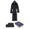 Soft Cotton Dárkové balení županu, ručníku a osušky STRIPE (Velikost S, Barva Černá antracit)