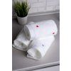 Soft Cotton Malý ručník MICRO LOVE 32x50 cm (Barva Bílá / červené srdíčka)