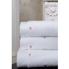 Soft Coton Ručník MICRO LOVE 50x100 cm (Barva Bílá / červené srdíčka)