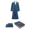 Soft Cotton Dárkové balení županu, ručníku a osušky LORD (Velikost L, Barva Modrá)