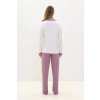 Luisa Moretti Dámské bambusové pyžamo CLAUDIA (Velikost S, Barva Krémová / Borůvková)