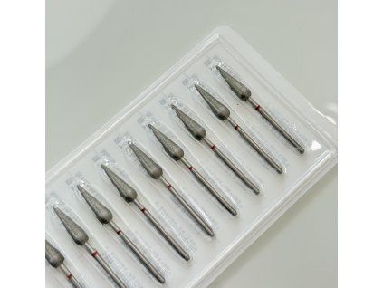 Diamantová fréza STELLA'S „hruška“ na kožičku – červená