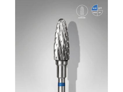 STALEKS EXPERT Carbide nail drill bit corn blue, head diameter 5 mm, working part 13 mm