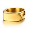 Pánsky pečatný prsteň z chirurgickej ocele, lesklá zlatá farba (2)