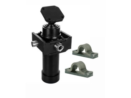 Teleskopický hydraulický valec 110/4x1300 pre príves D47 zdvih: 1300 mm - s kolískou a úchytmi.