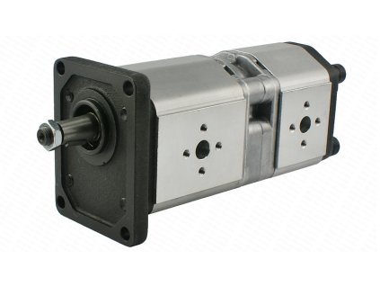 Pravé 2-sekčné hydraulické zubové čerpadlo, skupina 2, objem: 26/22 cm3/ot., 39/33 l/min.  Pravé 2-sekčné hydraulické zubové čerpadlo, skupina 2, objem: 26/22 cm3/ot., 39/33 l/min.