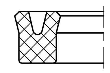 Manžeta 15x25x9/8 AU95-DIN MA25 Šírka manžety: 8, Vnút Ø manžety: 15, Von Ø manžety: 25