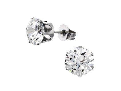 Náušnice chirurgická ocel kolečko s kamínkem