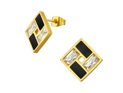 Náušnice pozlacené se zirkony