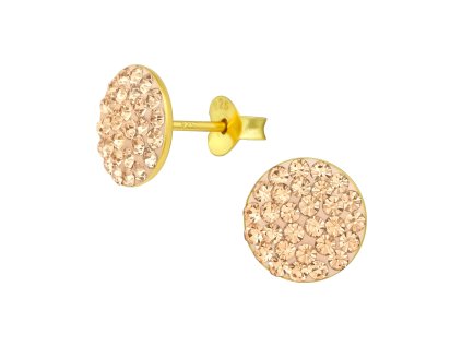 Stříbrné puzetové náušnice pozlacené