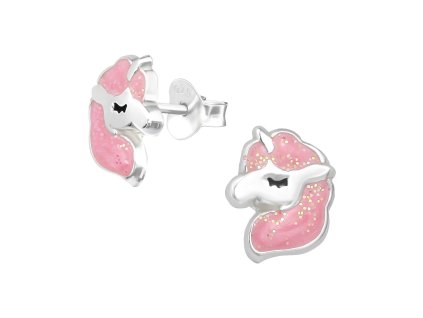Stříbrné náušnice jednorožec