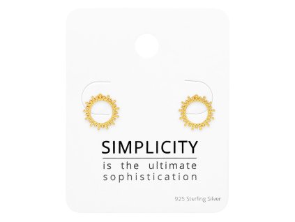 Stříbrné pozlacené náušnice - Slunce