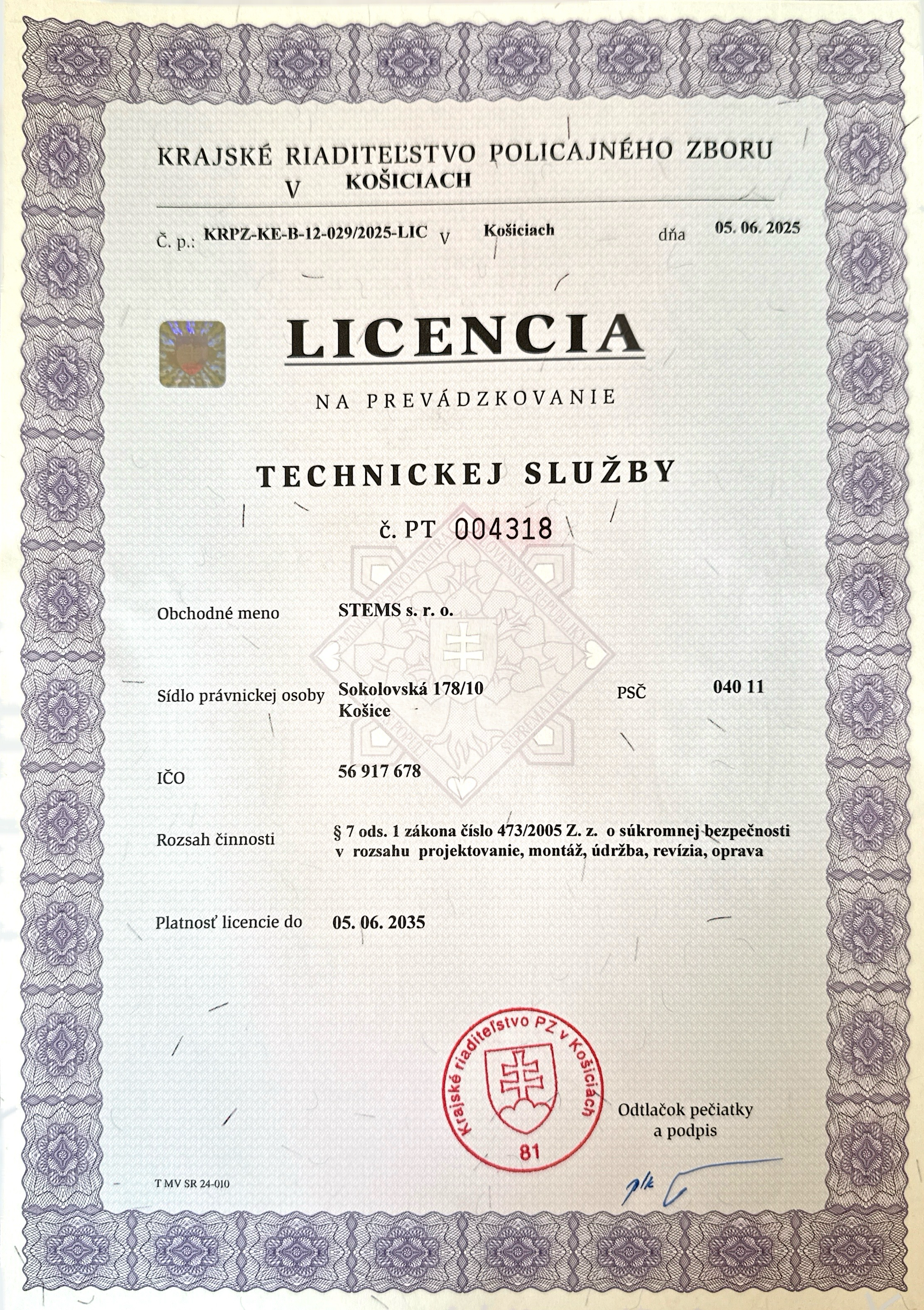 Licencia STEMS Kamery