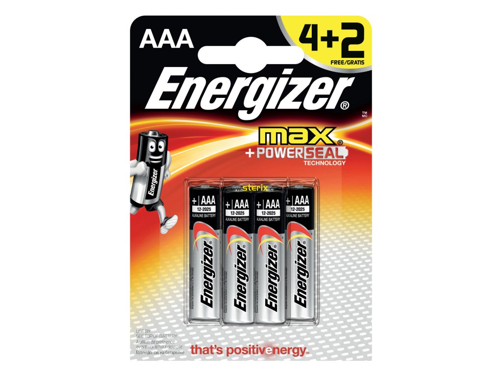 Batéria AAA/LR03 ENERGIZER MAX + PowerSeal 6ks (blister)