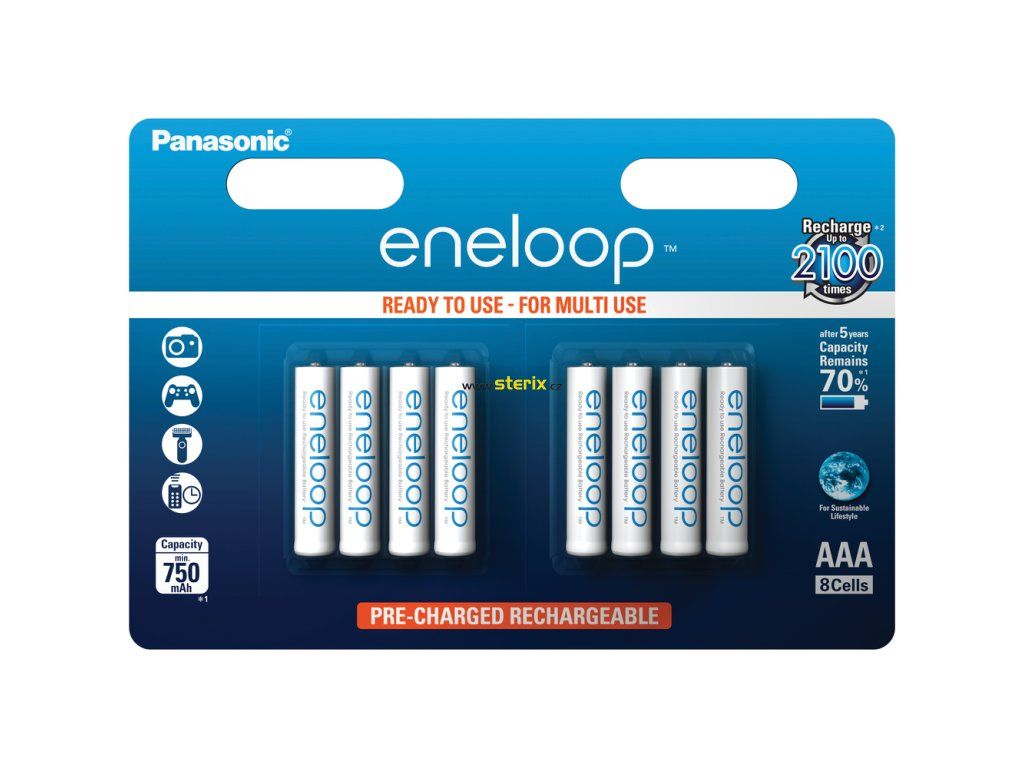 Batéria AAA/HR03 800mAh Panasonic ENELOOP 8ks (blister)