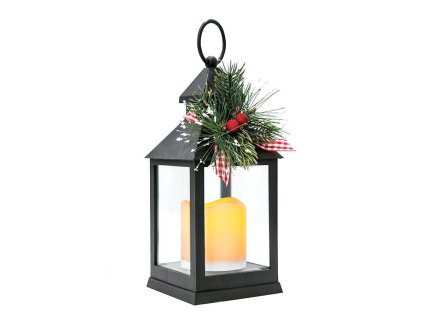 Vánoční LED lucerna 24 cm, 3xAAA baterie, IP20