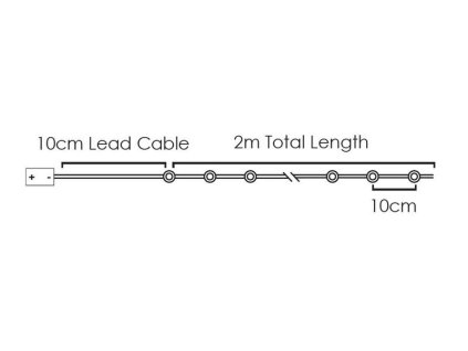 LED dekorační girlanda - sněhové vločky, teplá bílá barva, 200 cm, IP20, 2x baterie AA