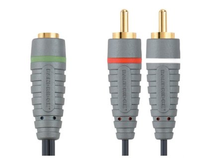 3,5mm JACK zdířka stereo - 2x CINCH konektor, 1m