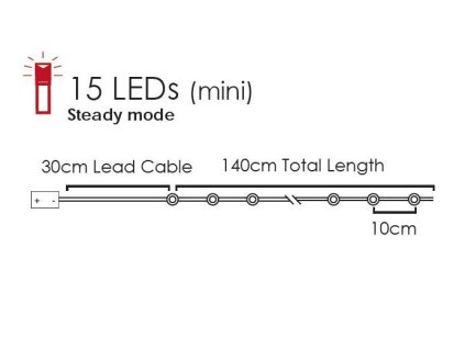 LED dekorační girlanda - Sněhuláci, teplá bílá barva, 2xAA, 170 cm