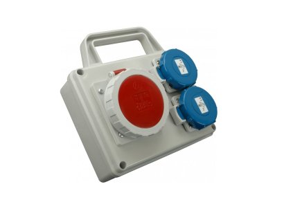 Minizásuvková rozvodnice Praktik, IP 67, 1x1643, 2x230 V s držákem