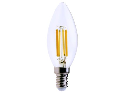 LED Filament svíčková žárovka C35 6W E14 800Lm 4000K