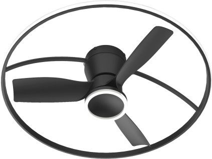 THORA BLACK černý moderní stropní ventilátor s osvětlením