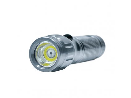 LED svítilna 3W COB+infra laser 180Lm 3 x baterie AAA, stříbrná
