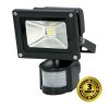 LED venkovní reflektor + senzor 10W/230V/6000K/700Lm/IP44, černý