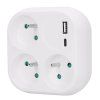 Rozbočka 3x 16A, USB A+C rychlonabíječka 20W PD, bílá