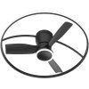 THORA BLACK černý moderní stropní ventilátor s osvětlením
