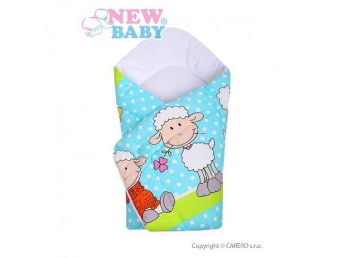 Dětská zavinovačka New Baby tyrkysová s ovečkou