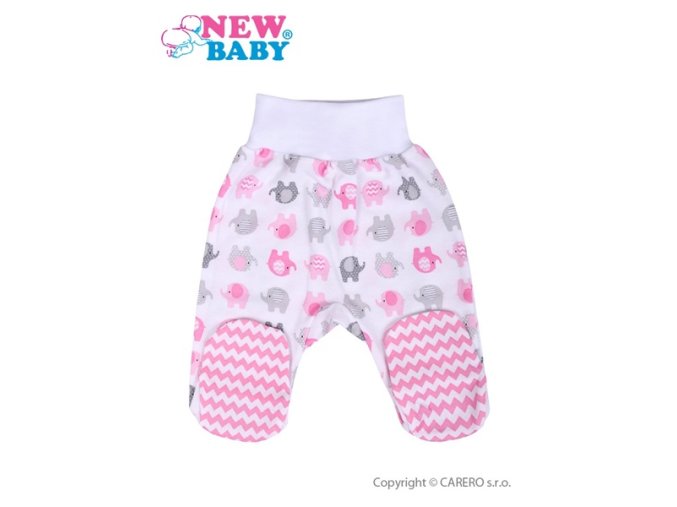 Kojenecké polodupačky New Baby Sloník bílo-růžové
