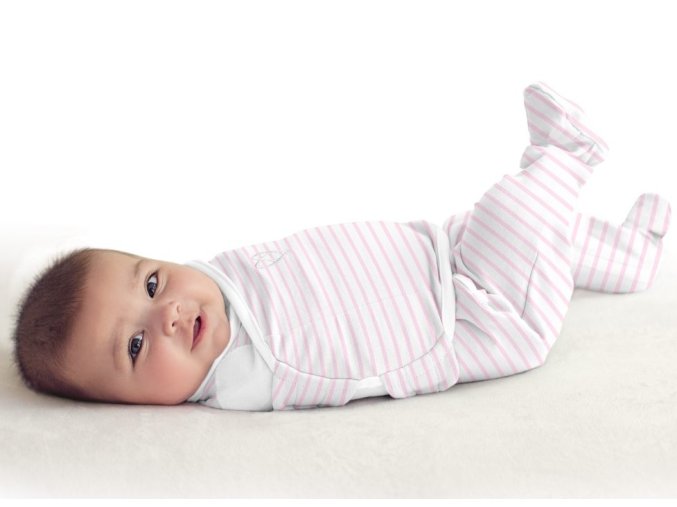 SwaddleMe zavinovačka Footsie růžový proužek (1)