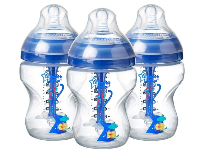 ommee Tippee Kojenecká láhev Advanced Anti Colic modrá 3ks 260ml (3)