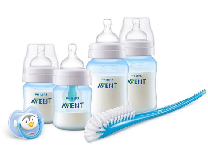 Avent novorozenecká startovní sada Anti colic s ventilem AirFree modrá