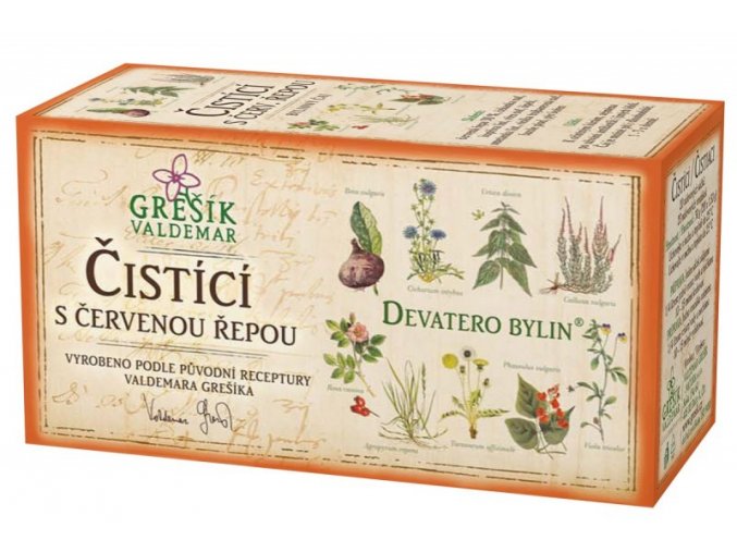 Grešík Čistící čaj s červenou řepou n.s. 20x1.5g Devatero bylin