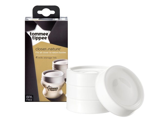 Tommee Tippee víčka na lahvičky C2N 4ks bílá (1)