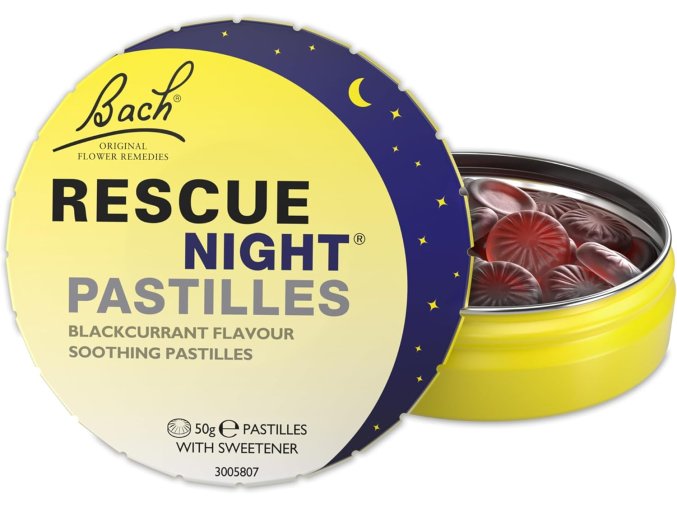 Rescue Night pastilky 50g Bachovy esence černý rybíz