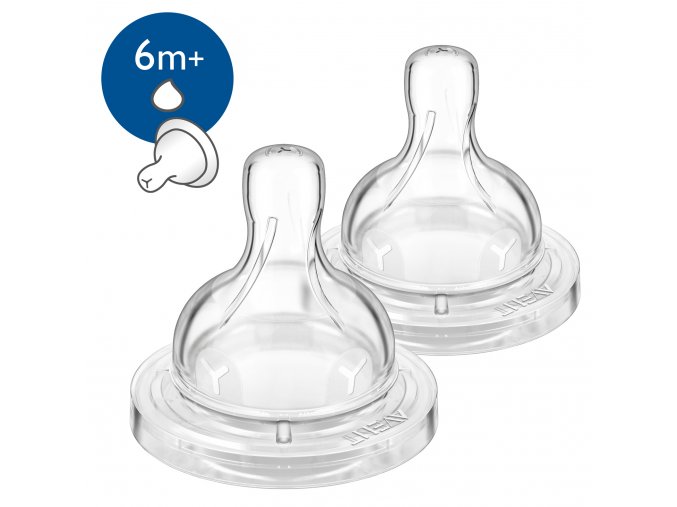 Avent dudlík Anti-colic/Classic+ průsek Y na kaši - 2ks