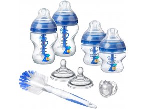 Tommee Tippee sada kojeneckých lahviček Advanced AntiColic s kartáčem a šidítky modrá (1)