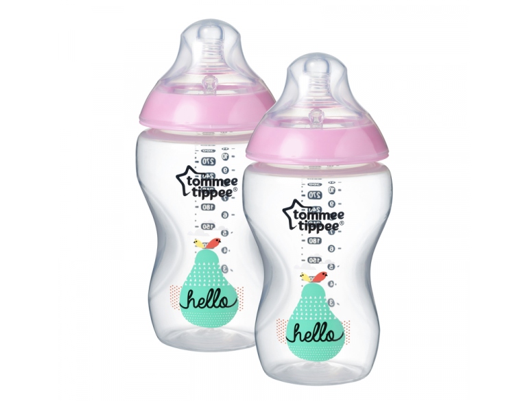 Tommee Tippee Kojenecká láhev C2N růžová 2ks 340ml 3m+