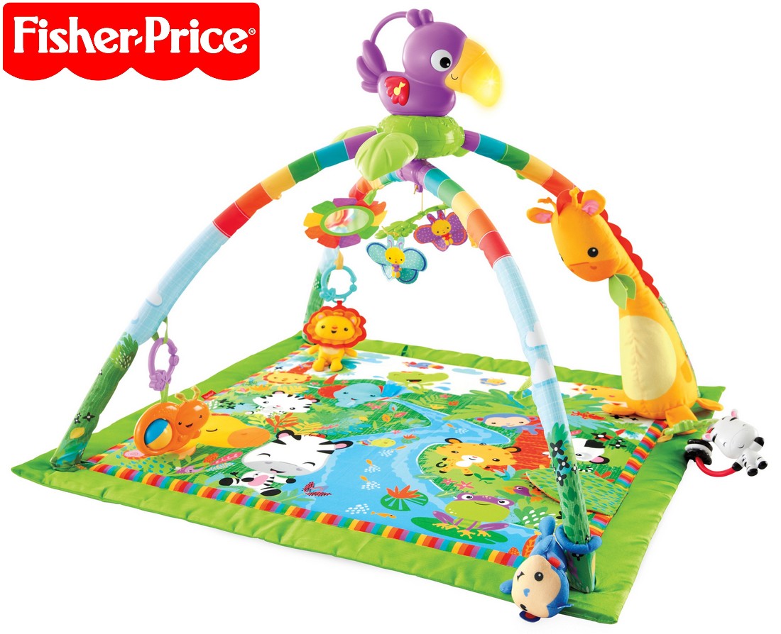 Fisher-Price Rainforest Deluxe hrací deka s hrazdičkou