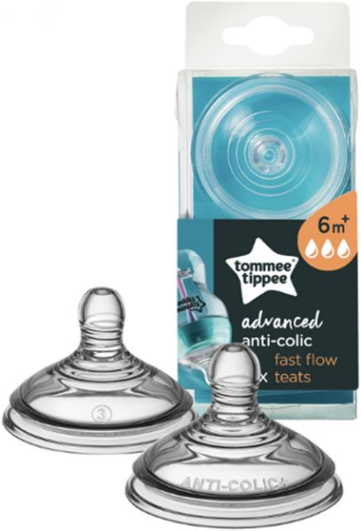 Tommee Tippee savičky Advanced AntiColic rychlý průtok 6m+, 2ks