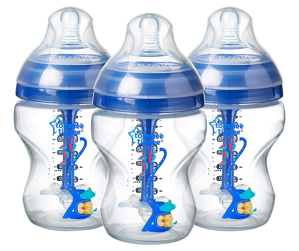 Tommee Tippee Kojenecká láhev Advanced Anti-Colic modrá - 3ks 260ml 0m+