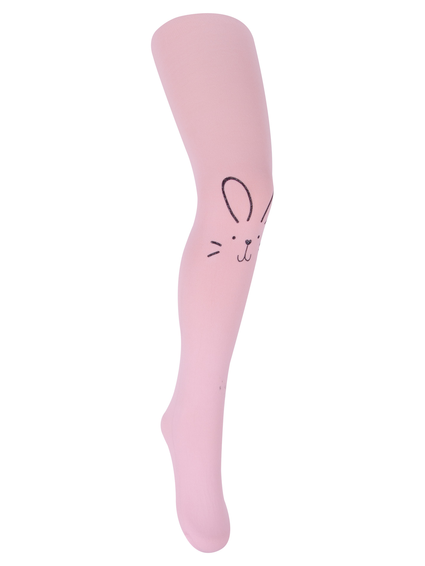 Yo dětské dívčí punčocháče s králíčkem z mikrovlákna pudrově růžové, velikost: 104-110