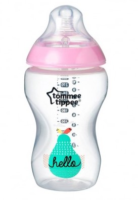 Tommee Tippee Kojenecká láhev s obrázkem C2N, 1ks, 340ml, 3m+ barva: růžová