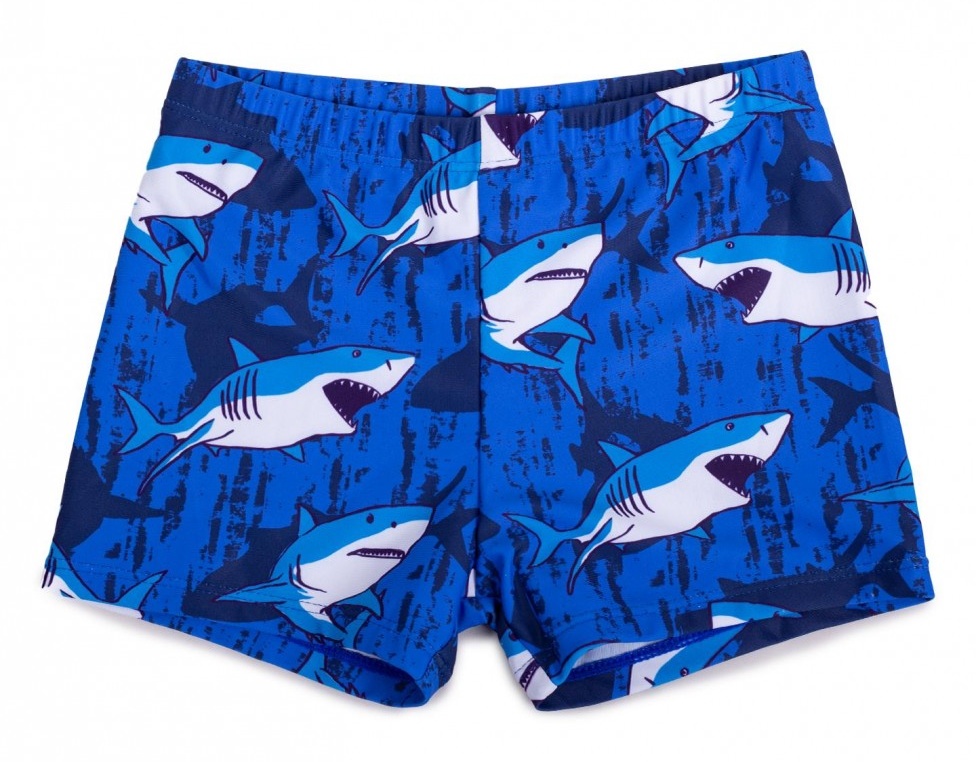 YO chlapecké plavky modré se žraloky velikost: 104-110