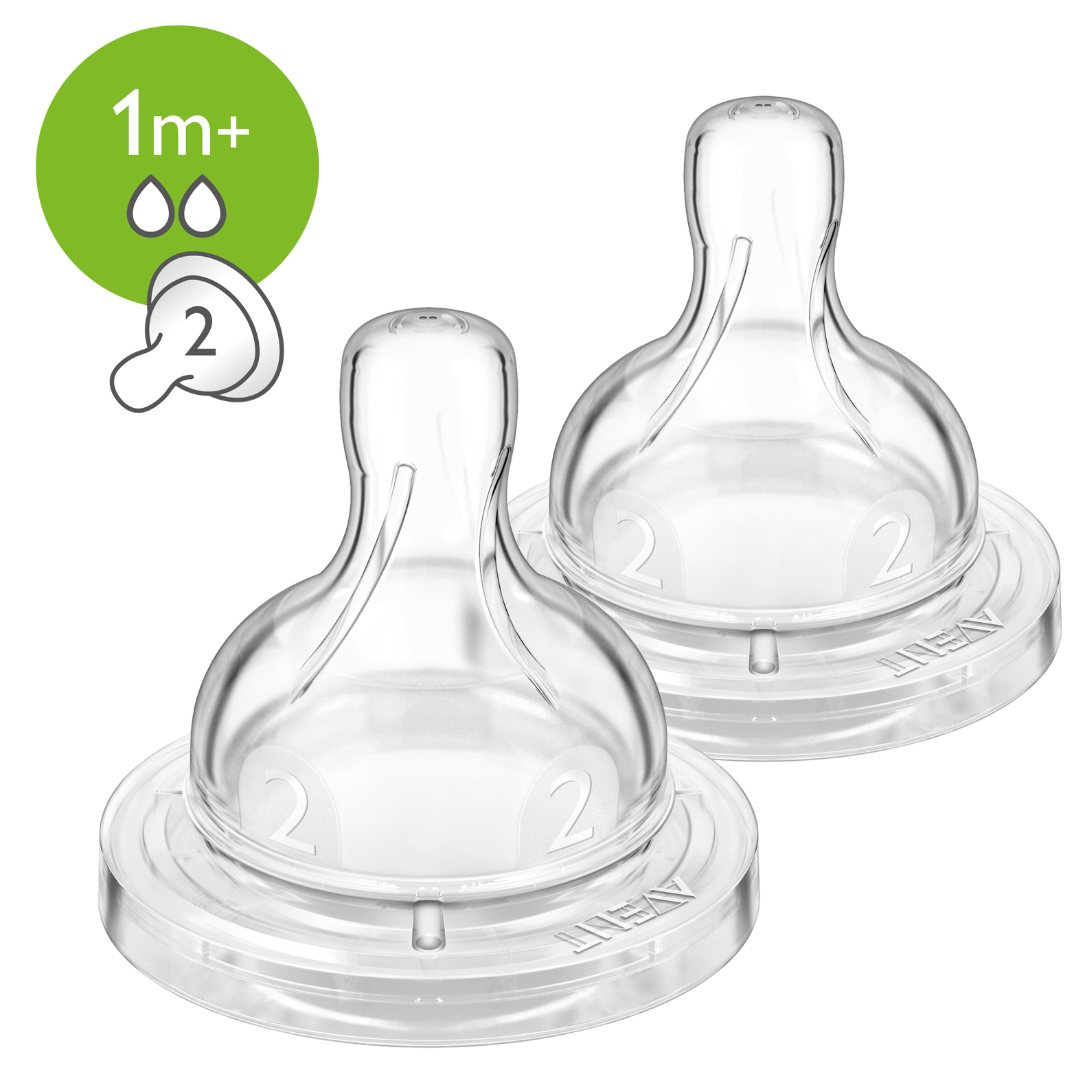 Avent dudlík Anti-colic/Classic+ 2 otvory, pomalý průtok - 2 ks