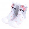 YO Ponožky s gumovou podrážkou ponožkoboty dívčí bílo šedé zajíc