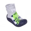 YO Ponožky s gumovou podrážkou ponožkoboty chlapecké šedé dino (2)